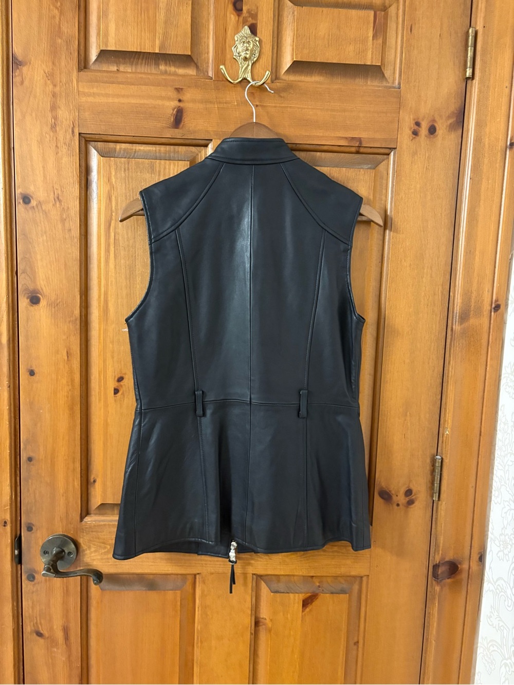 INC International Concepts Black Leather Pocketed Moto Vest - Picture 2 of 8
